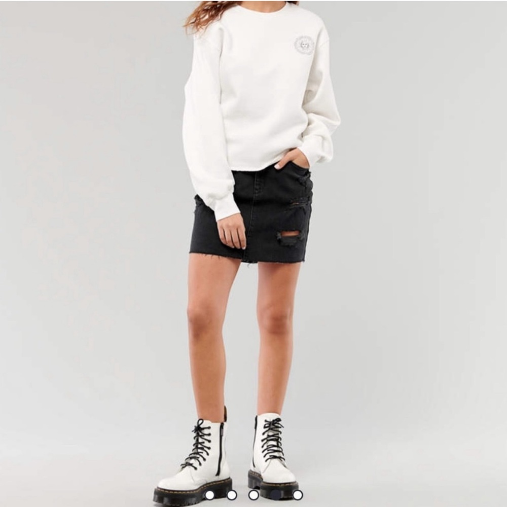 Hollister Ultra High Diske Skirt Black Destroy
